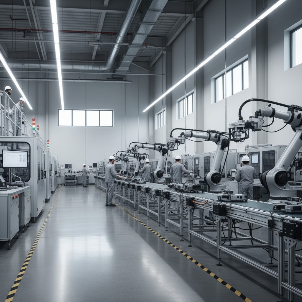 Manufacturing facility with industrial equipment